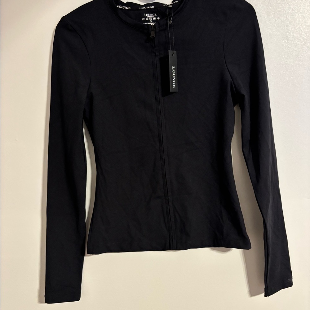 Women's Classic Lounge Black Zip-Up sculpted jacket